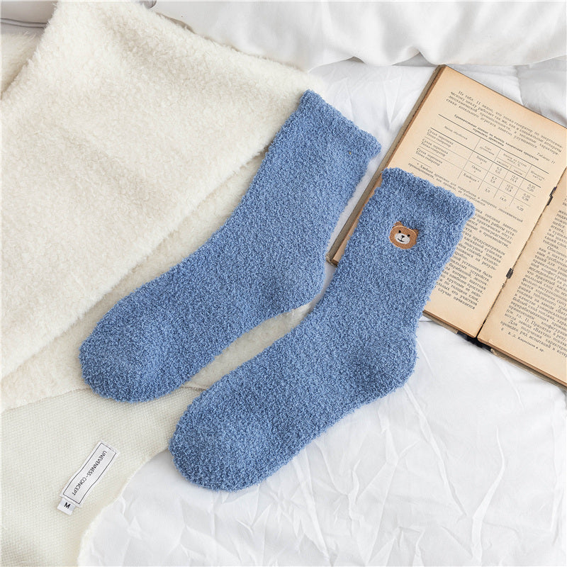 Cute Coral Fleece Socks | LuxeHaven Cozy Winter Collection
