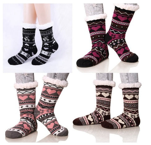 LuxeHaven Love Striped Knit Socks made from soft acrylic fabric with colorful stripe design