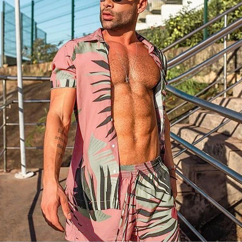 New Men's Hawaii Beach Print Suit