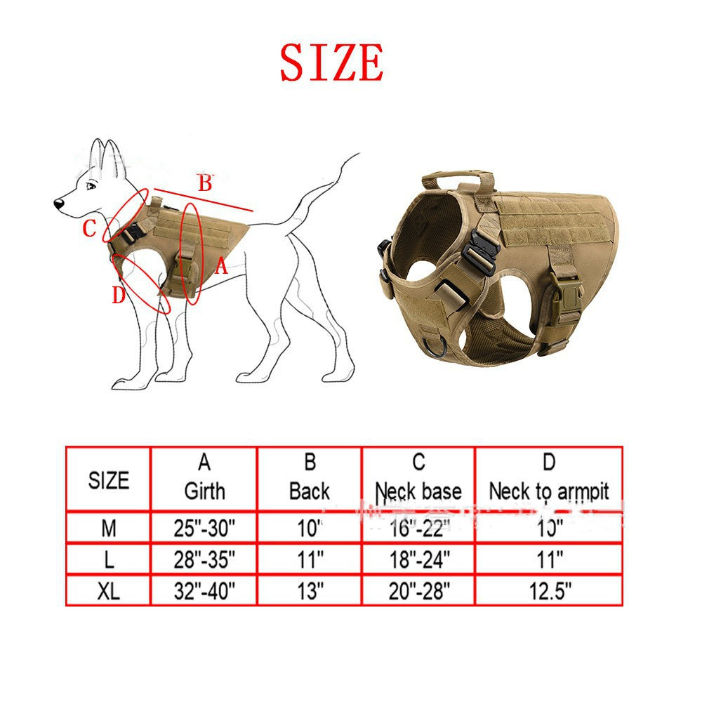 Nylon Strong Pet Tactical Portable Vest | Adjustable, Durable Dog Harness for Training & Outdoor Use – LuxeHaven