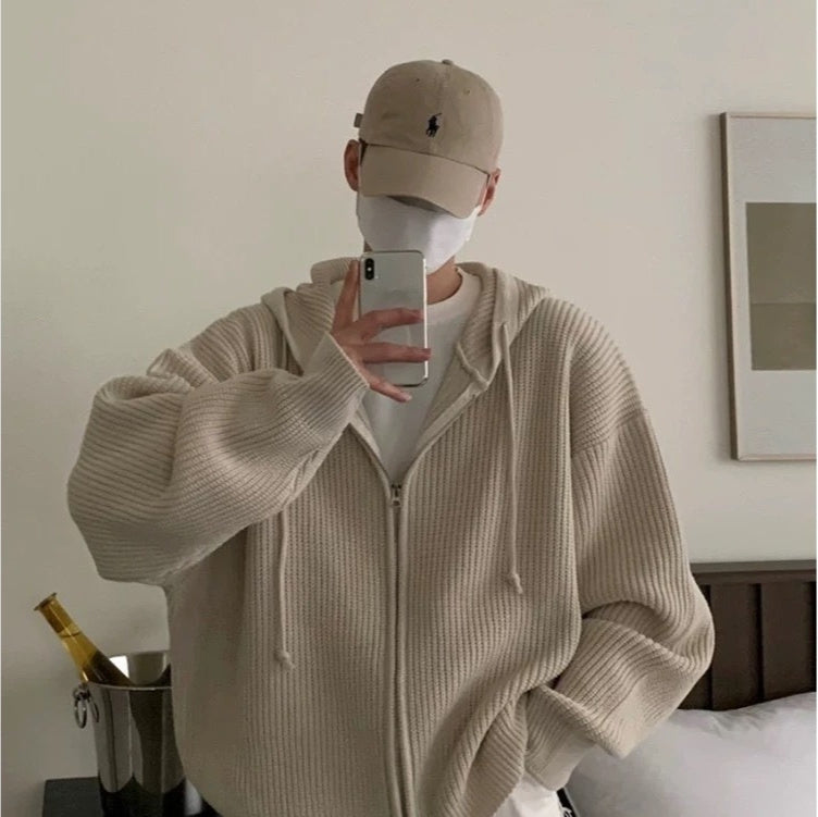 Idle Style Hooded Sweater Coat – Men’s Loose Fit High-Style | LuxeHaven