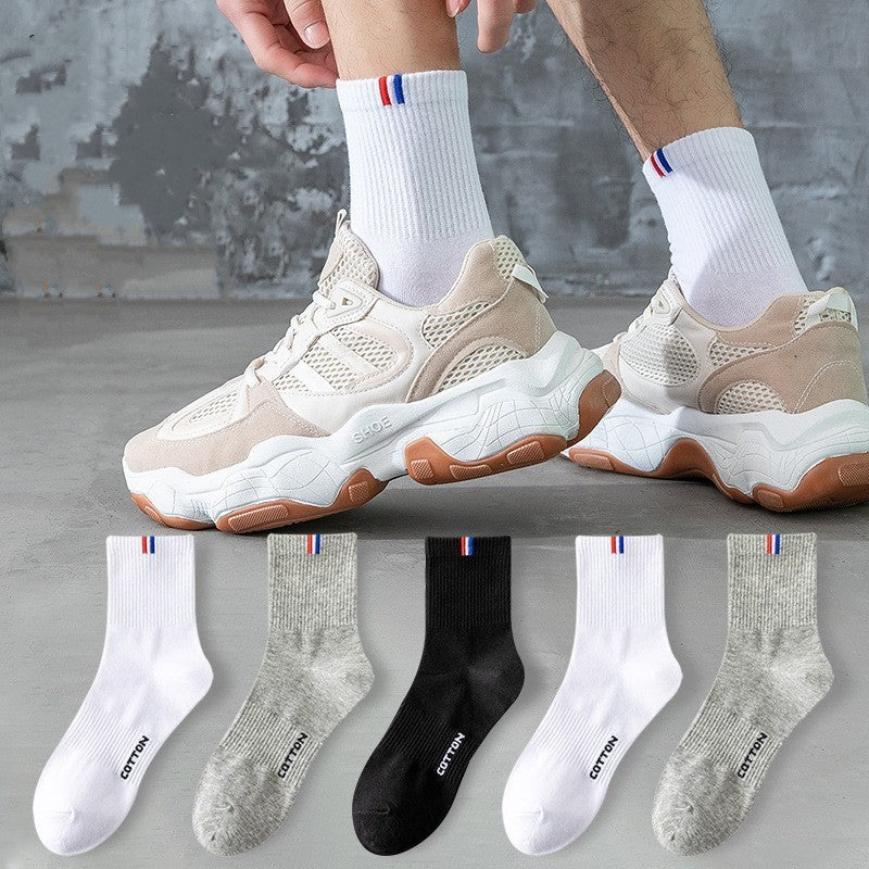 LuxeHaven INS Tidal Long-Tube Basketball Socks – Unisex Mid-Tube Sweat-Absorbent Sports Socks