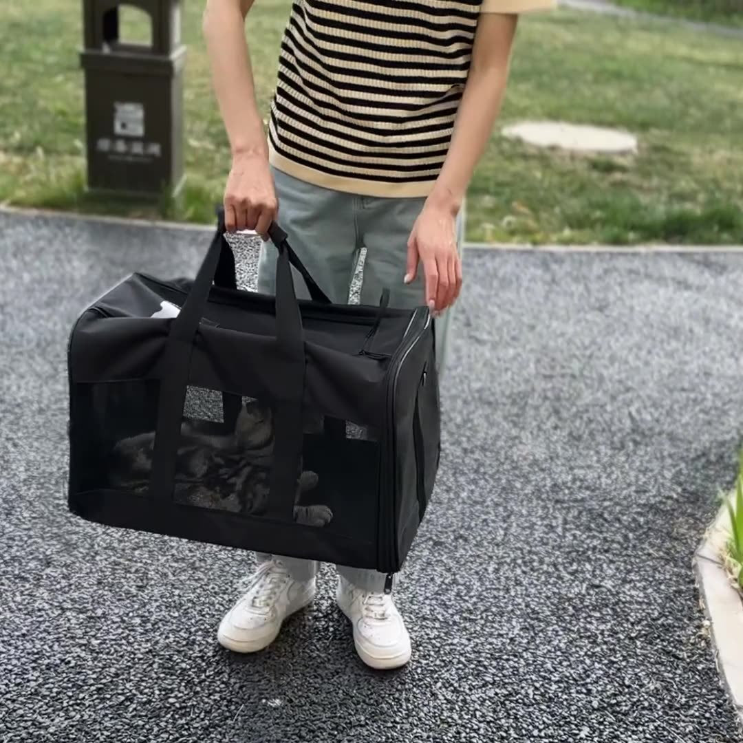 Foldable Pet Travel Bag | Lightweight & Portable Dog & Cat Carrier – LuxeHaven