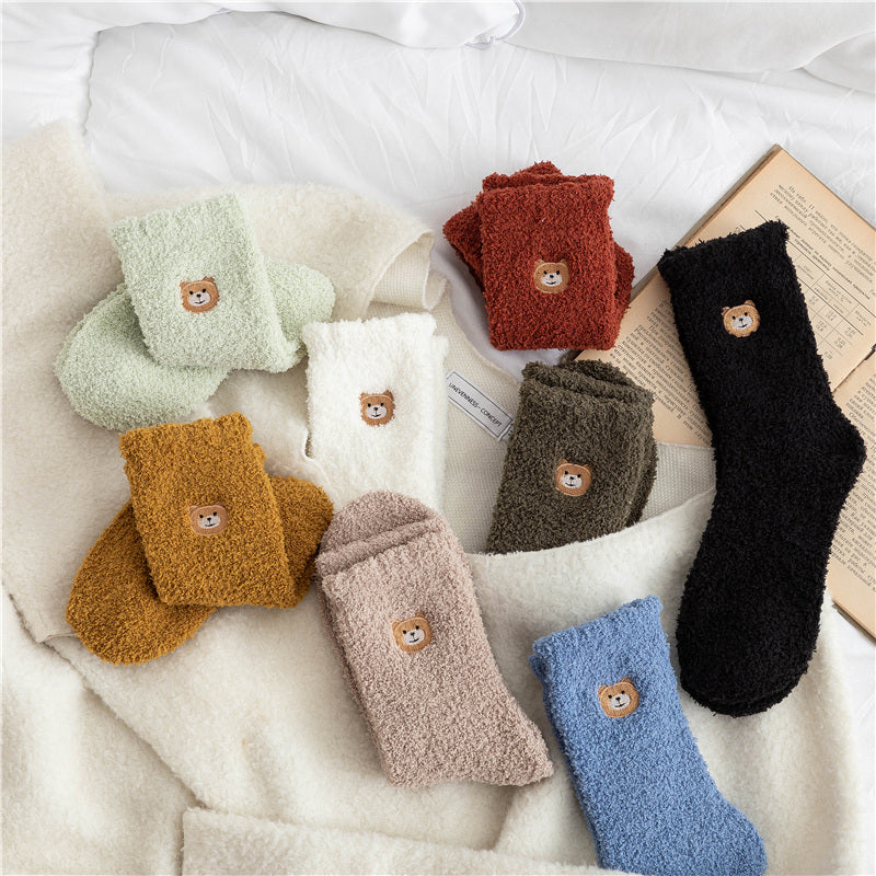 Cute Coral Fleece Socks | LuxeHaven Cozy Winter Collection