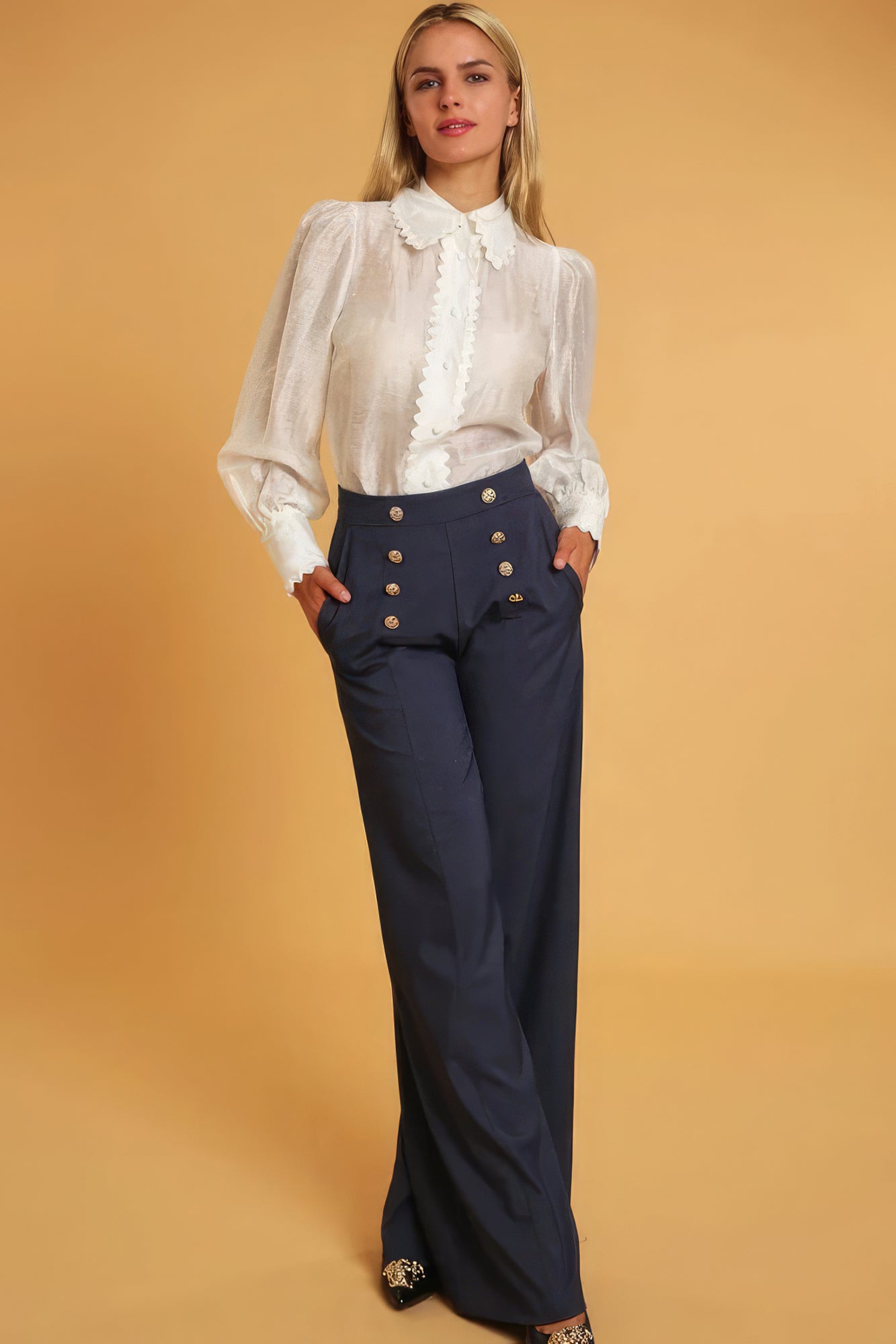 LuxeHaven High Waisted Dressy Pants featuring high-rise waist design, tailored silhouette, and elegant polished styling for versatile sophisticated wear