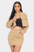 LuxeHaven Embroidered Cropped Shirt Set featuring embroidered detailing, cropped shirt styling, and coordinated two-piece silhouette for modern elegant wear