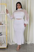 LuxeHaven Stretch Skirt Set featuring stretch fabric construction, coordinated two-piece styling, and flattering fitted silhouette for stylish everyday wear