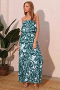 LuxeHaven Chasing Petals Strapless Maxi Dress floral elegant long dress for women