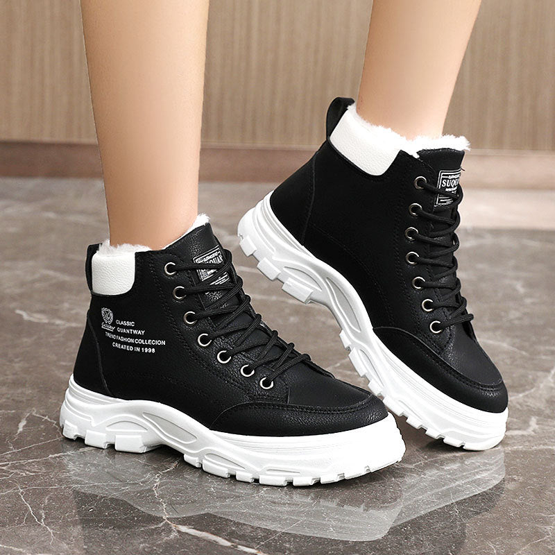 Women’s High-Top Winter Sneakers | Velvet-Lined Cotton-Paudded Shoes – LuxeHaven