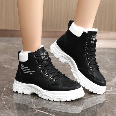 Women’s High-Top Winter Sneakers | Velvet-Lined Cotton-Paudded Shoes – LuxeHaven