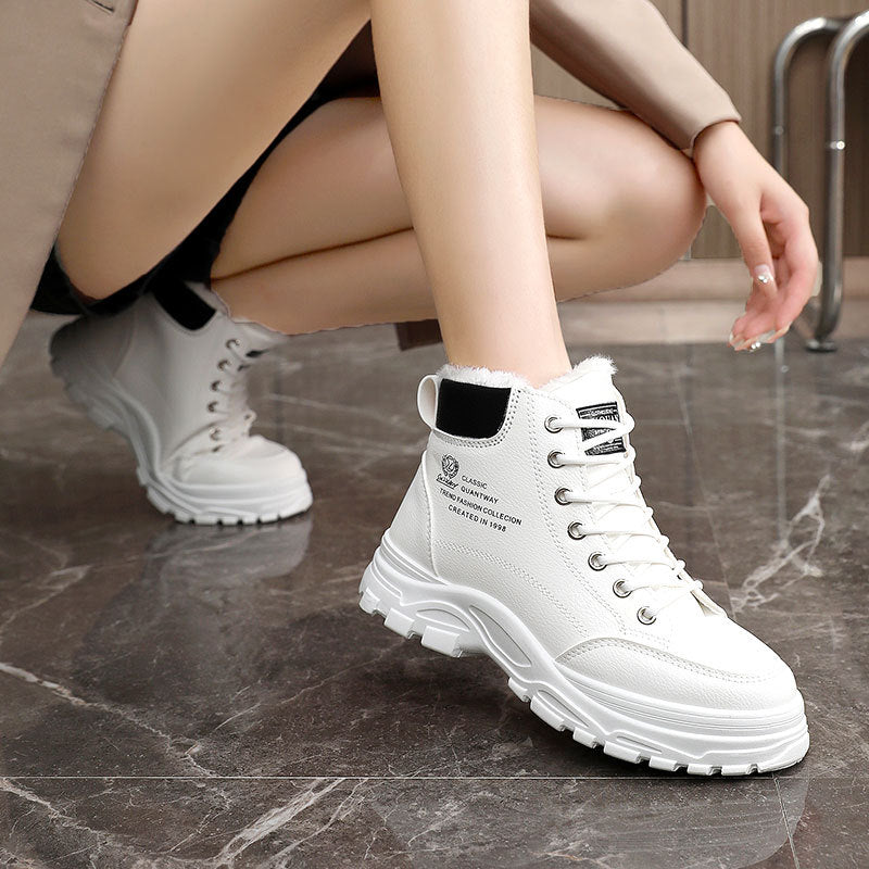 Women’s High-Top Winter Sneakers | Velvet-Lined Cotton-Paudded Shoes – LuxeHaven