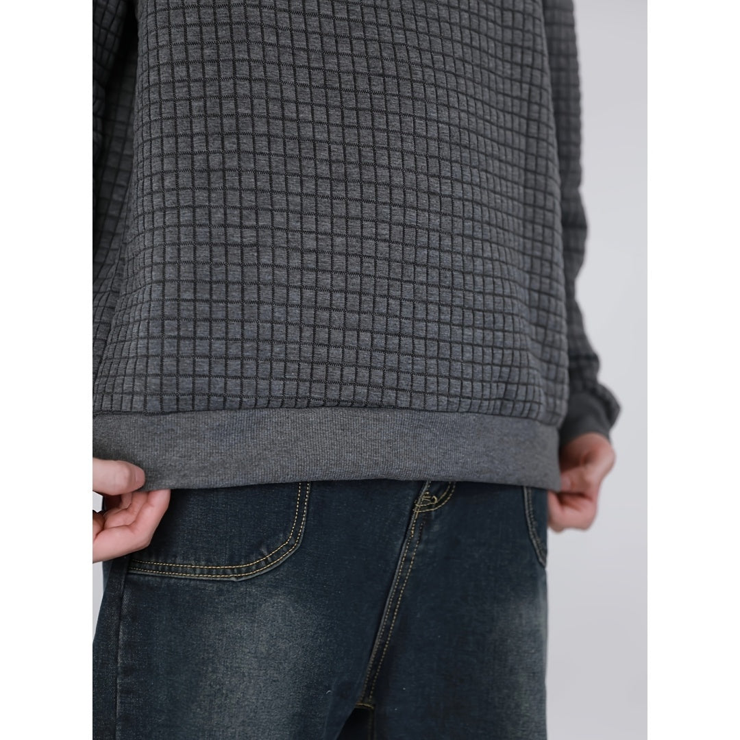 LuxeHaven Export Quality Jacquard Round Neck Hoodie | English, European & American Sizes – Unisex