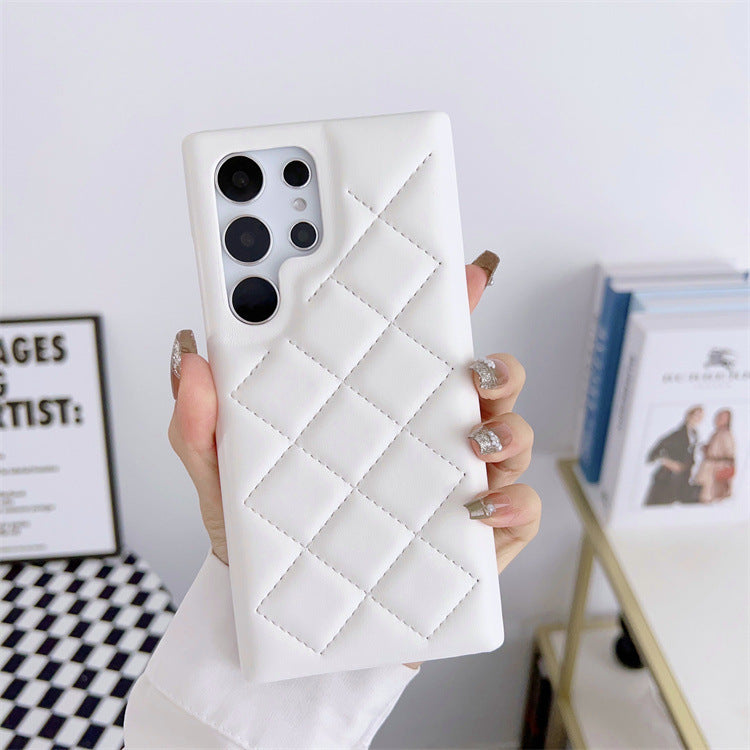 Diamond Plaid Leather Phone Case | Elegant & Protective – LuxeHaven