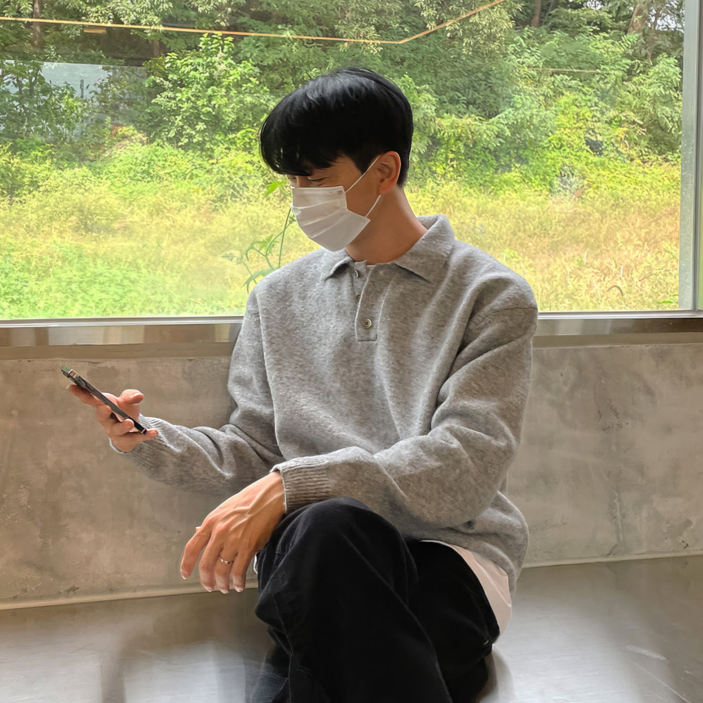 Men’s Polo Collar Knit Sweater | Classic Long-Sleeve Winter Style – LuxeHaven