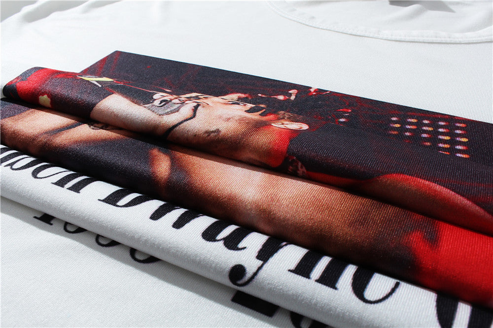 Portrait Print Short Shirt Team Fabrics