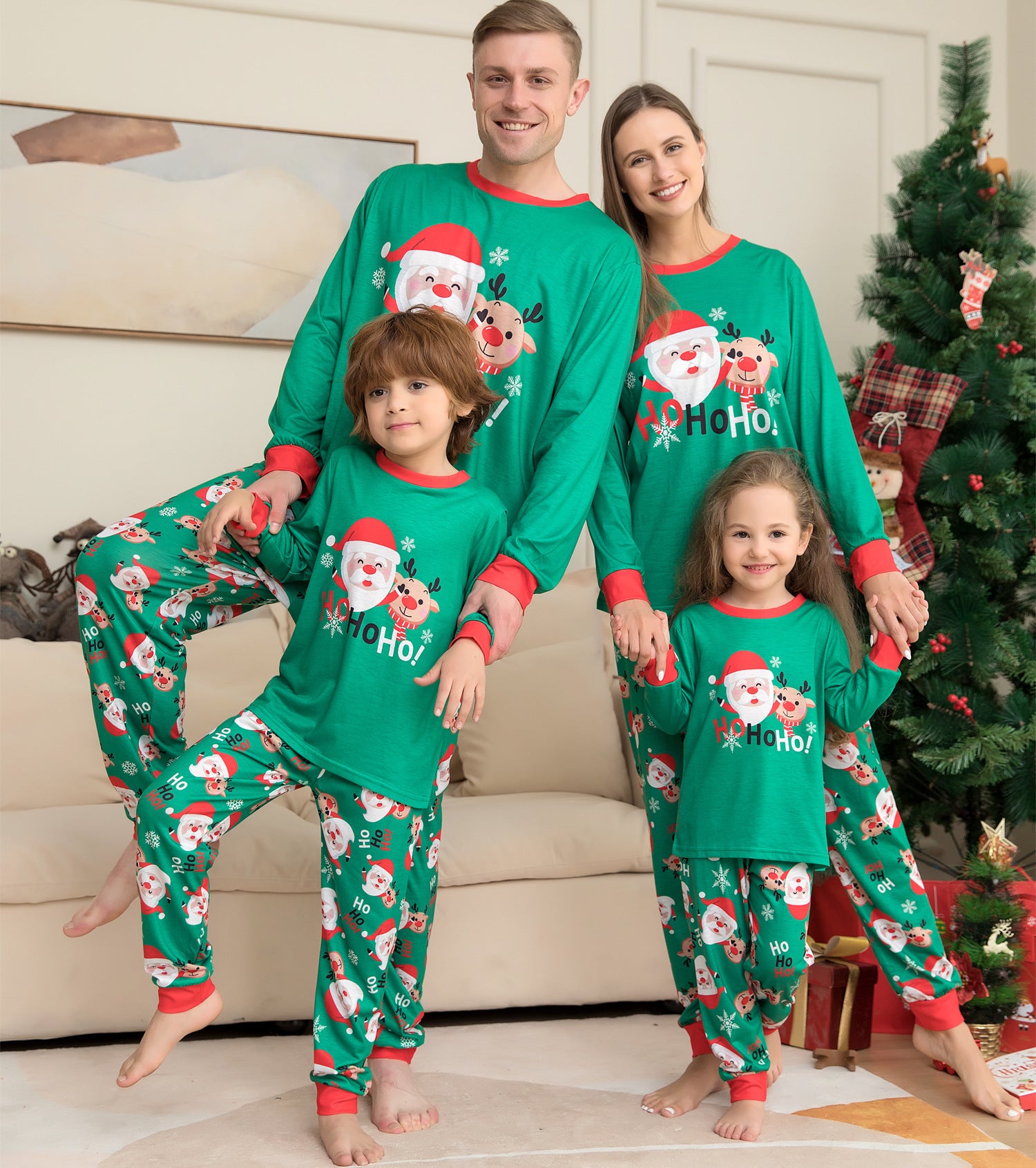 Father Christmas Printed Parent-child Suit