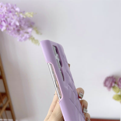 Diamond Plaid Leather Phone Case | Elegant & Protective – LuxeHaven